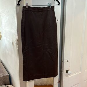 Vintage Cognac Brown Leather skirt size 4